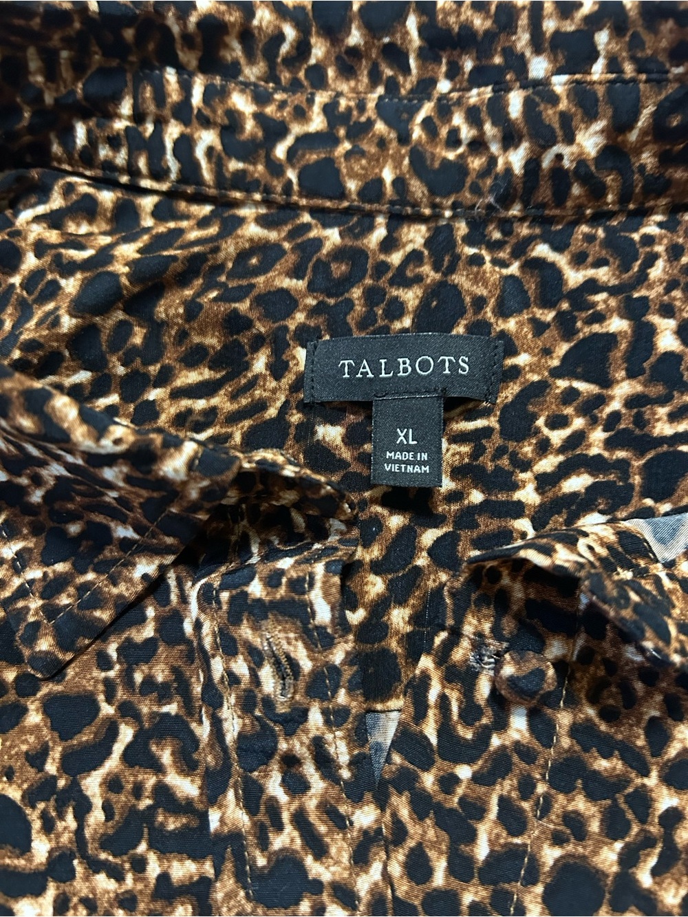 Talbots Leopard Print Wide Leg Luxury Set Button Up Top XL - Picture 7 of 9